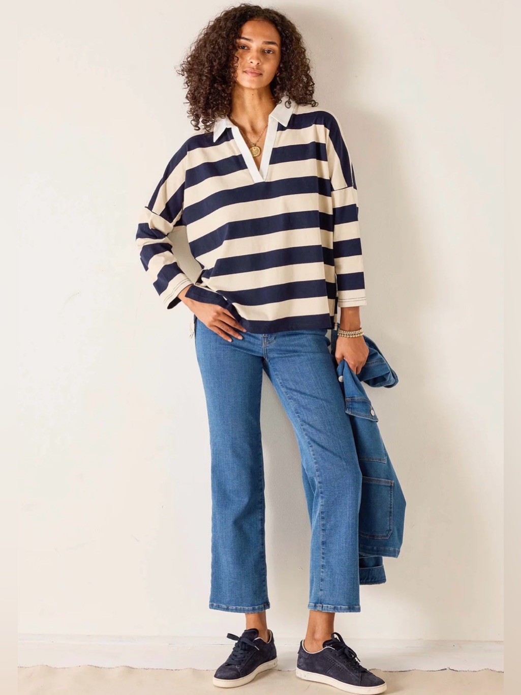 Mersea Amelia Striped Rugby Tee In True Ecru/Navy Nwt! Size P (4/6p)